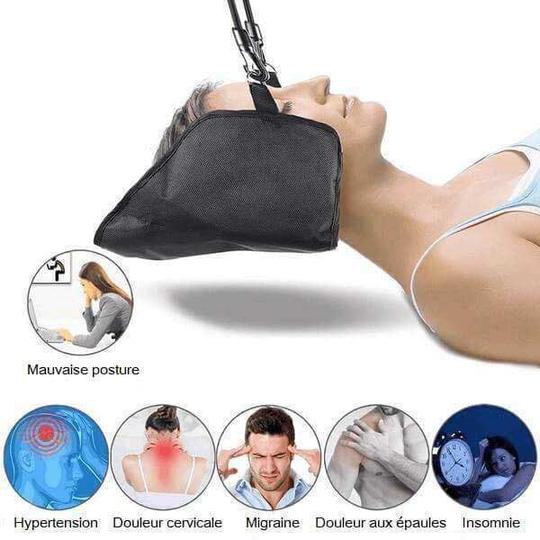 Hamac De Relaxation Cervical - Massage Des épaules Et Du Cou - Alimenté Par Batterie - Noir - Neuf